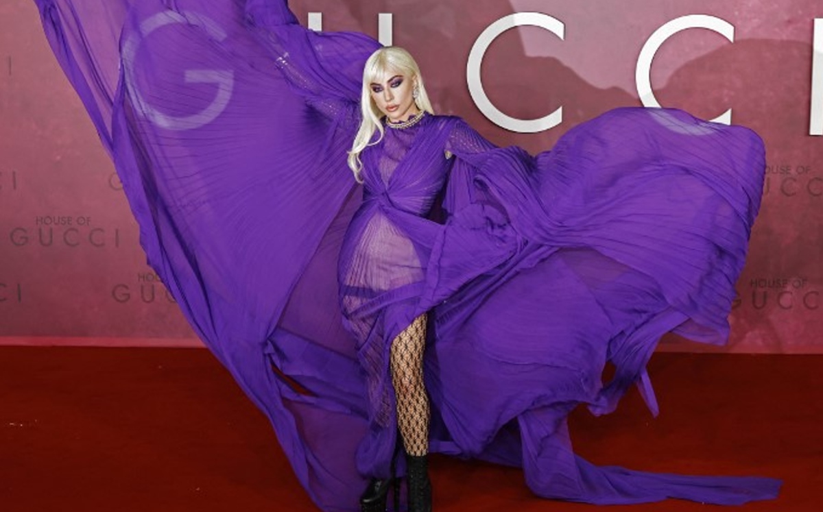 Lady Gaga asistió a la premiere de la película en Londres (AFP).
