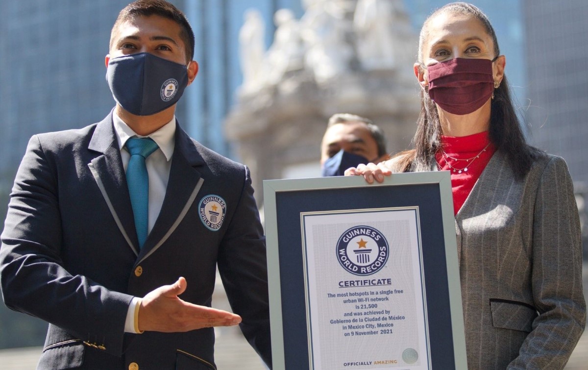 La CdMx recibió el título de Récord Guinness por tener el mayor número de postes con WiFi gratis. | Especial