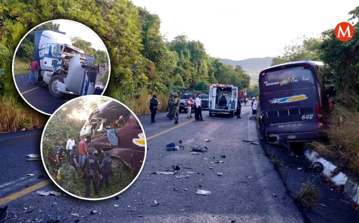 Choque entre autobús y tráiler en carretera Tuxpan-Tampico