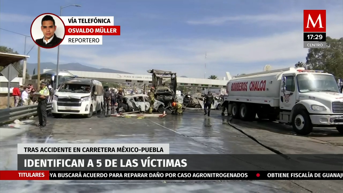 Identifican a 5 de las víctimas tras accidente en la autopista México-Puebla