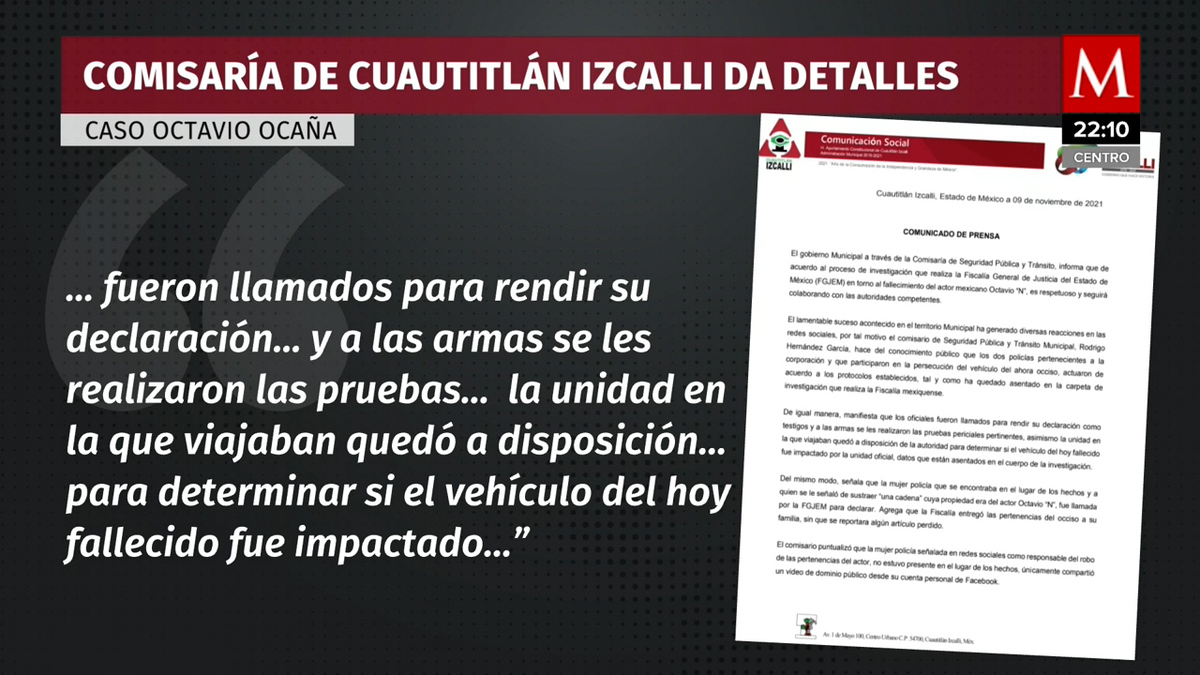 Policía señalada por robar cadena de Octavio Ocaña