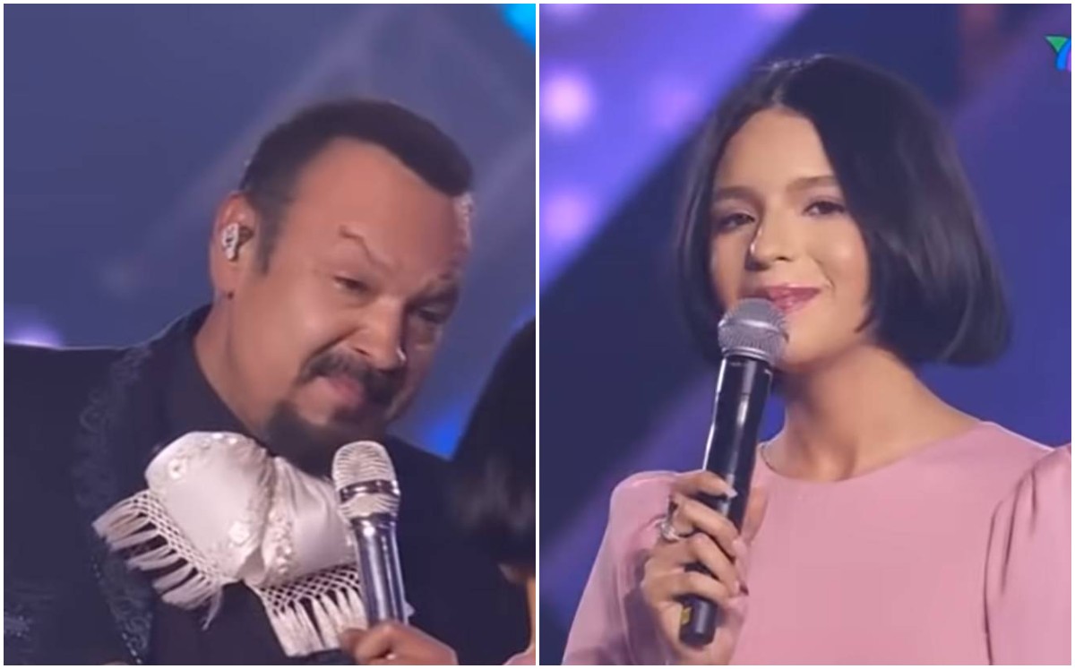 Pepe Aguilar y su hija Ángela sufren incómodo momento (Captura).