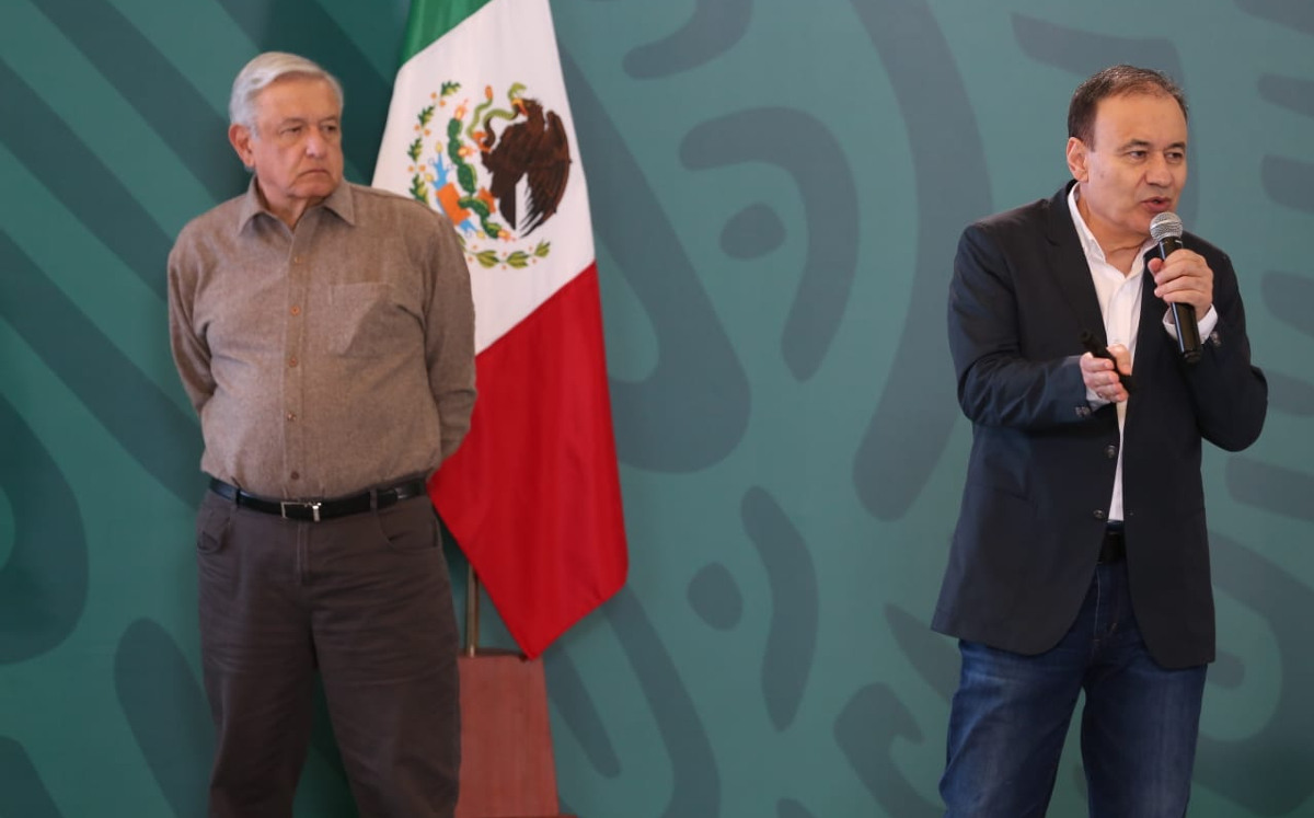 El gobernador de Sonora y el Presidente durante la conferencia mañanera de hoy. | Octavio Hoyos