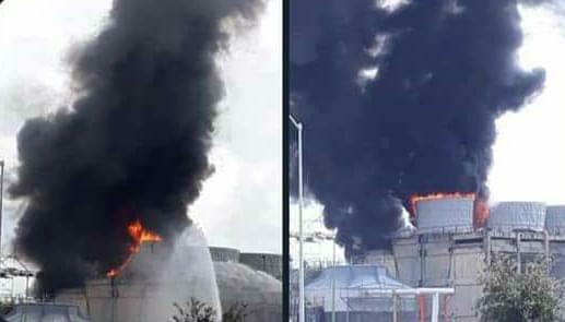 Nuevo León: reportan incendio en refinería de Pemex en Cadereyta. Foto: Especial