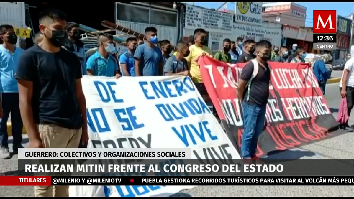Realizan mitin frente al Congreso del Estado de Guerrero
