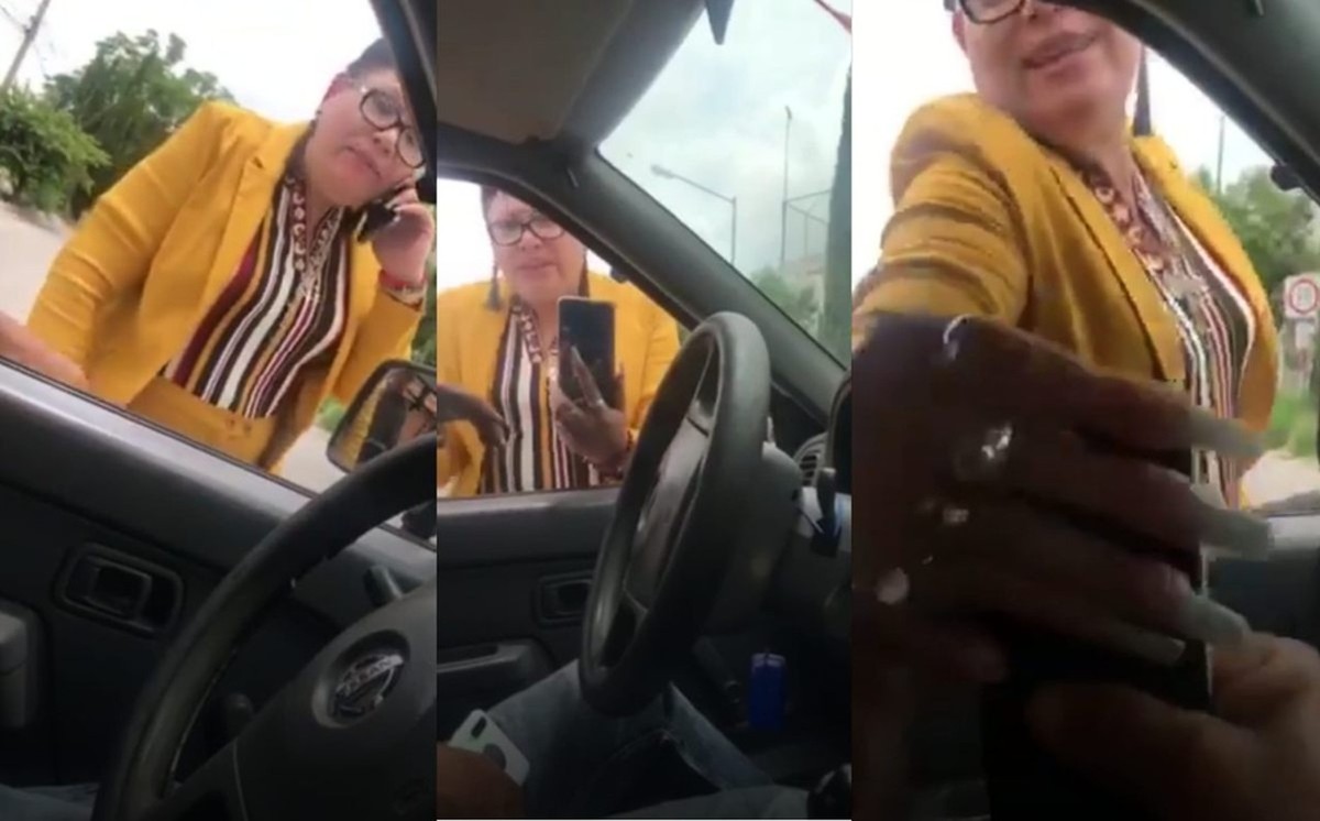 Con bate en mano, “Lady Presidenta” amenaza a conductor en León, Guanajuato