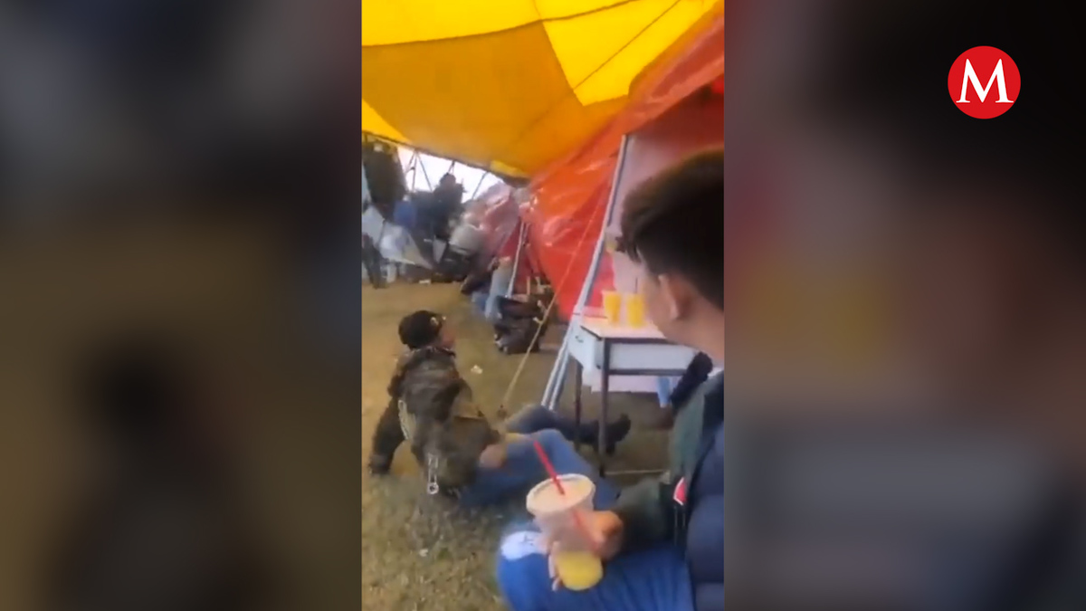 Dirigible en FIG 2021 se va contra los puestos de comida en León