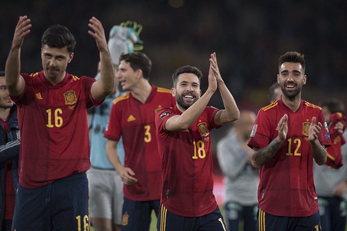 Jugadores de España en festejo (AFP)