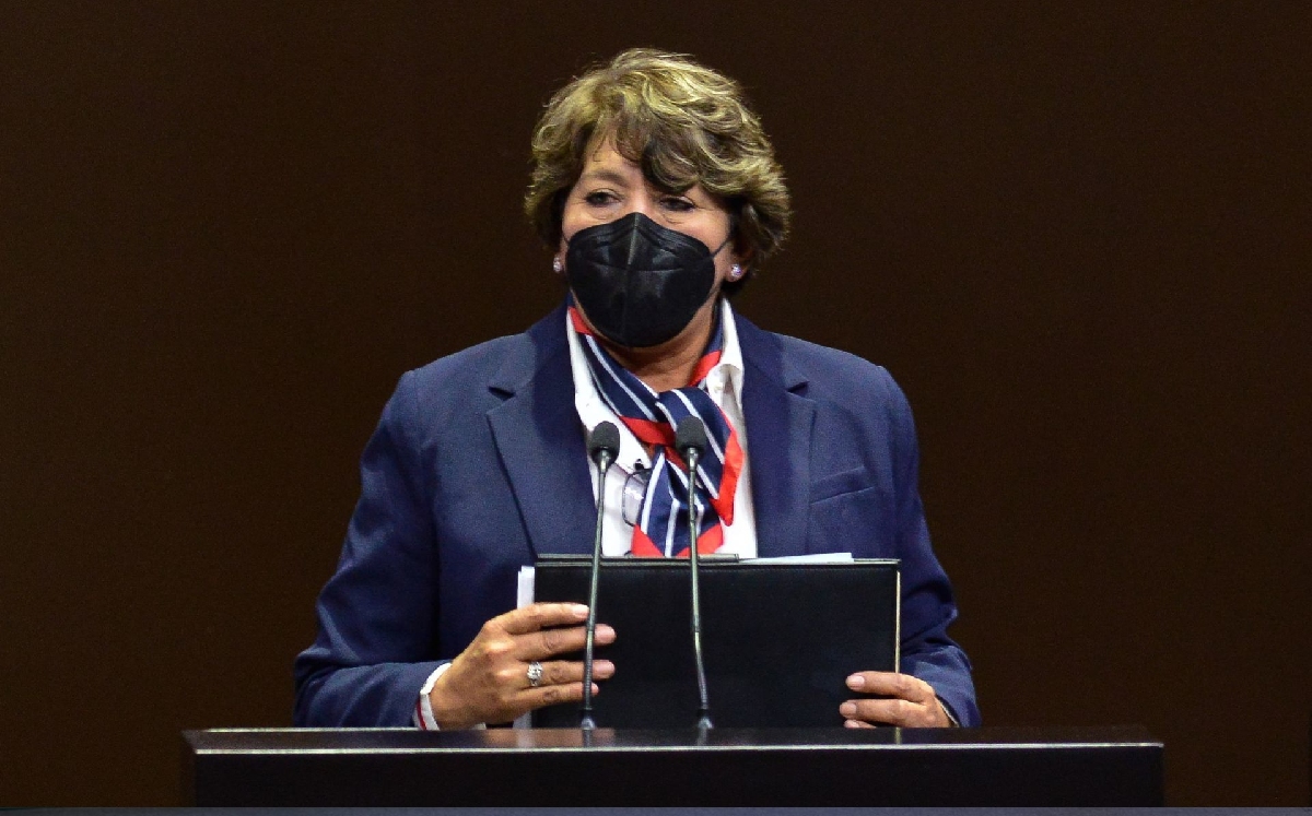 Delfina Gómez, secretaria de Educación, en una sesión solemne de la Cámara de Diputados. | Cuartoscuro