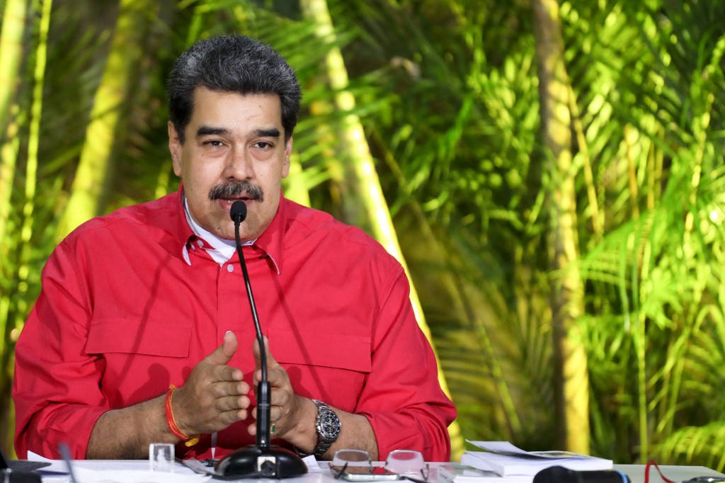 Nicolás Maduro, presidente de Venezuela, durante un mensaje televisado. (AFP)