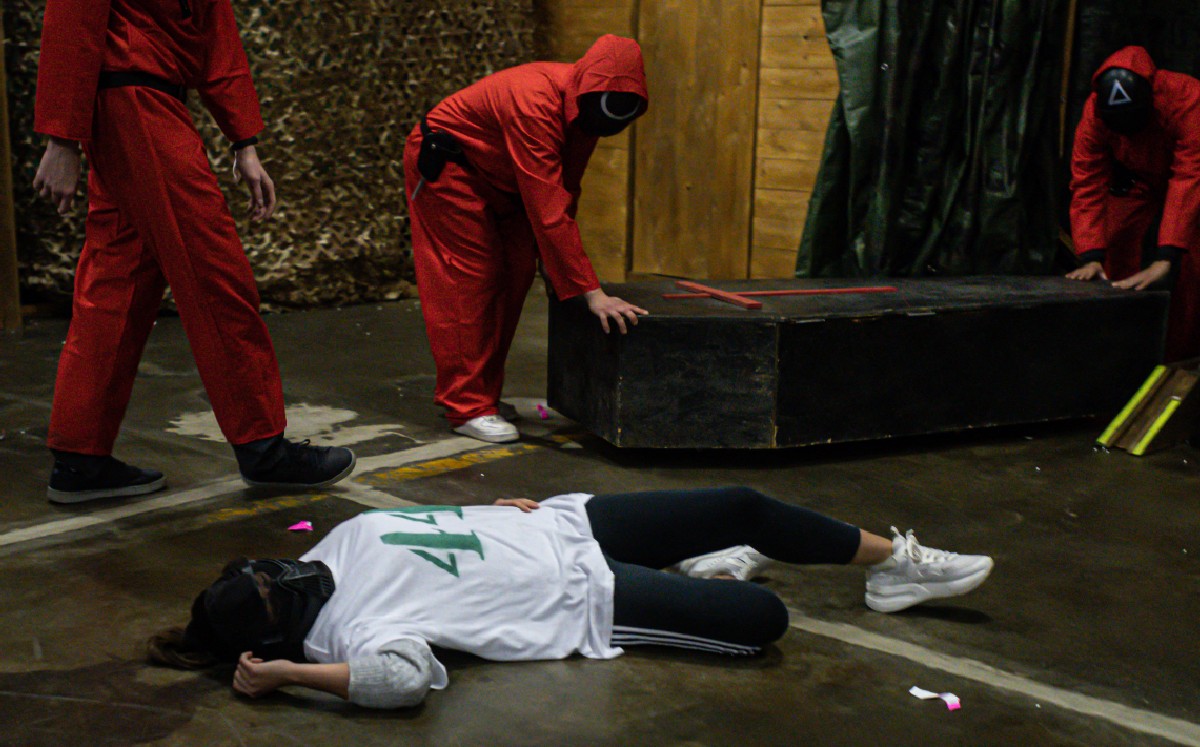 Recrean 'El juego del calamar' en Italia (AFP).