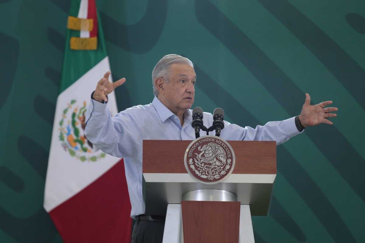 Andrés Manuel López Obrador en conferencia en QRoo.| Jesús Quintanar