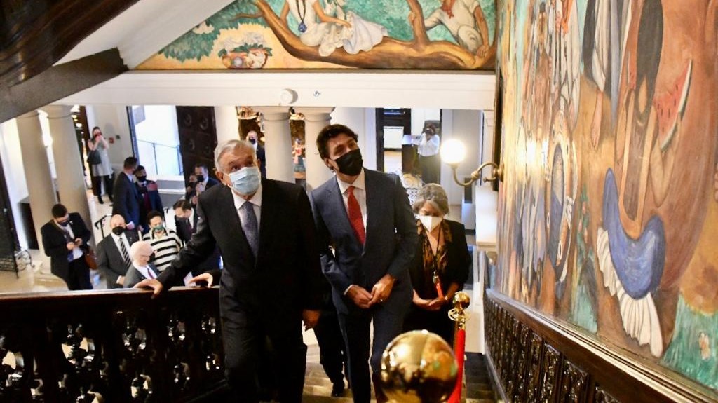 Las actividades de la Cumbre de los Tres Amigos comenzaron con la reunión entre López Obrador y Trudeau. (Presidencia)