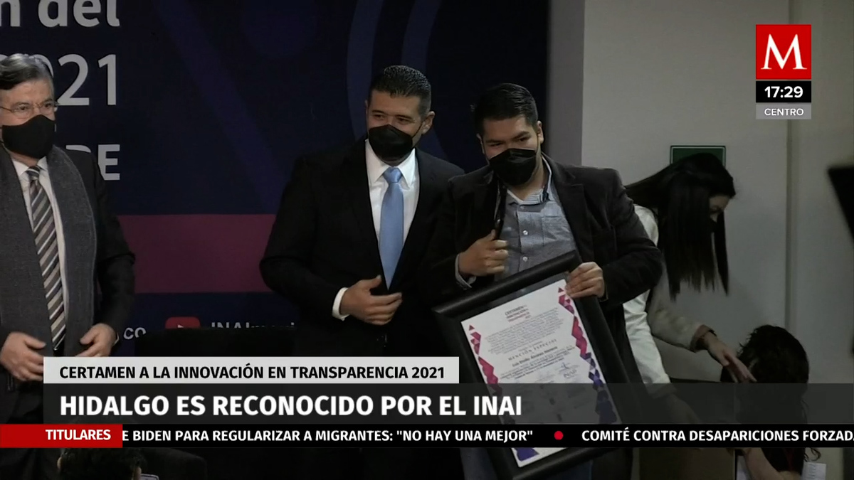 INAI reconoce a Hidalgo en Certamen de la Innovación en Transparencia