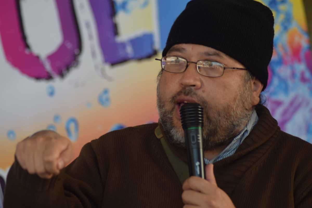 José Guadalupe Baptista Rosas, miembro de la Gran asamblea de damnificados 2021. (Francisco Villeda)