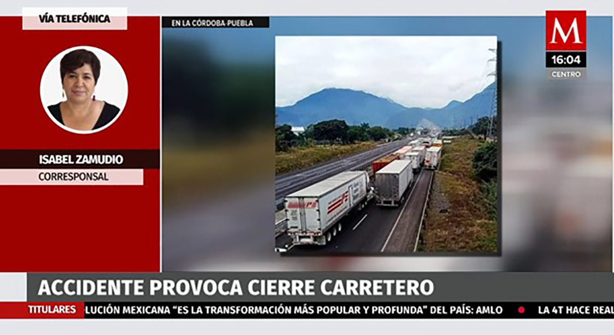 Accidente provoca cierre carretero en la Córdoba Puebla