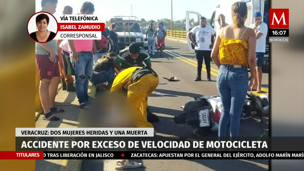 Mujer muere en accidente de motocicleta en puente de Veracruz