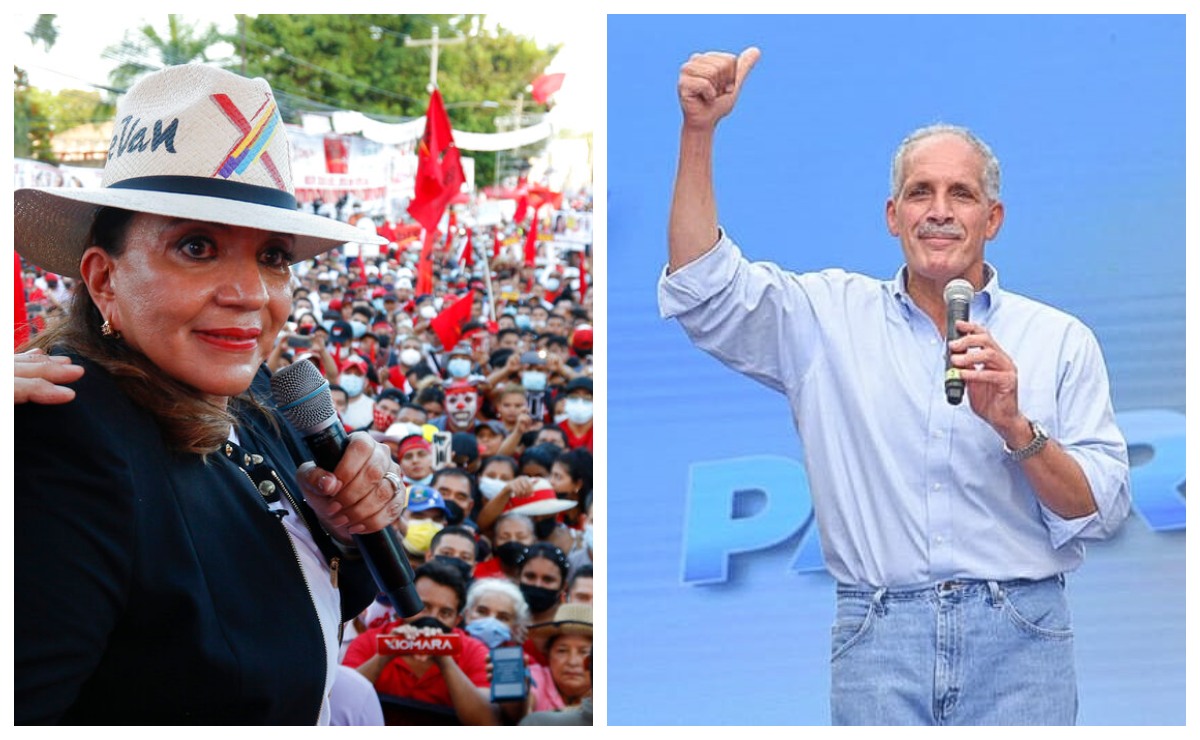 Xiomara Castro de Zelaya y Nasry Asfura. | Fotos: AP y Twitter Nasry Asfura