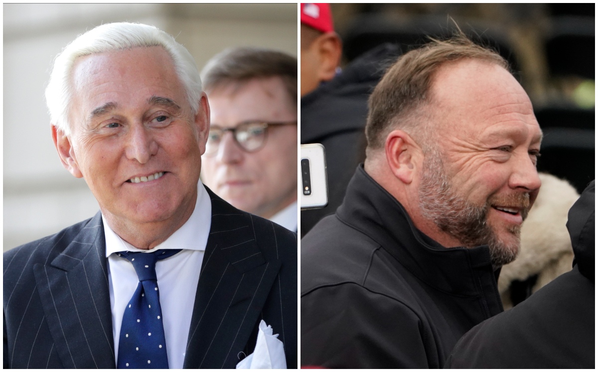 Roger Stone (izq.) y Alex Jones (der.) fueron citados por el Congreso por su presunta participación en el asalto al Capitolio. (AP)