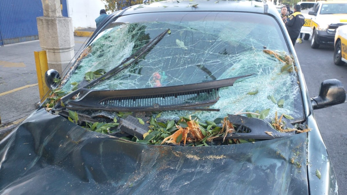 El conductor sintió un fuerte golpe en la camioneta. (Especial)