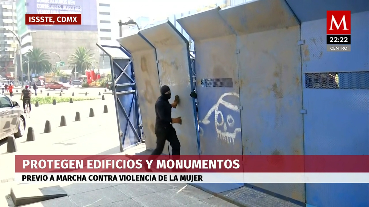 'Blindan' edificios del Centro Histórico previo a marcha por el 25N en CdMx