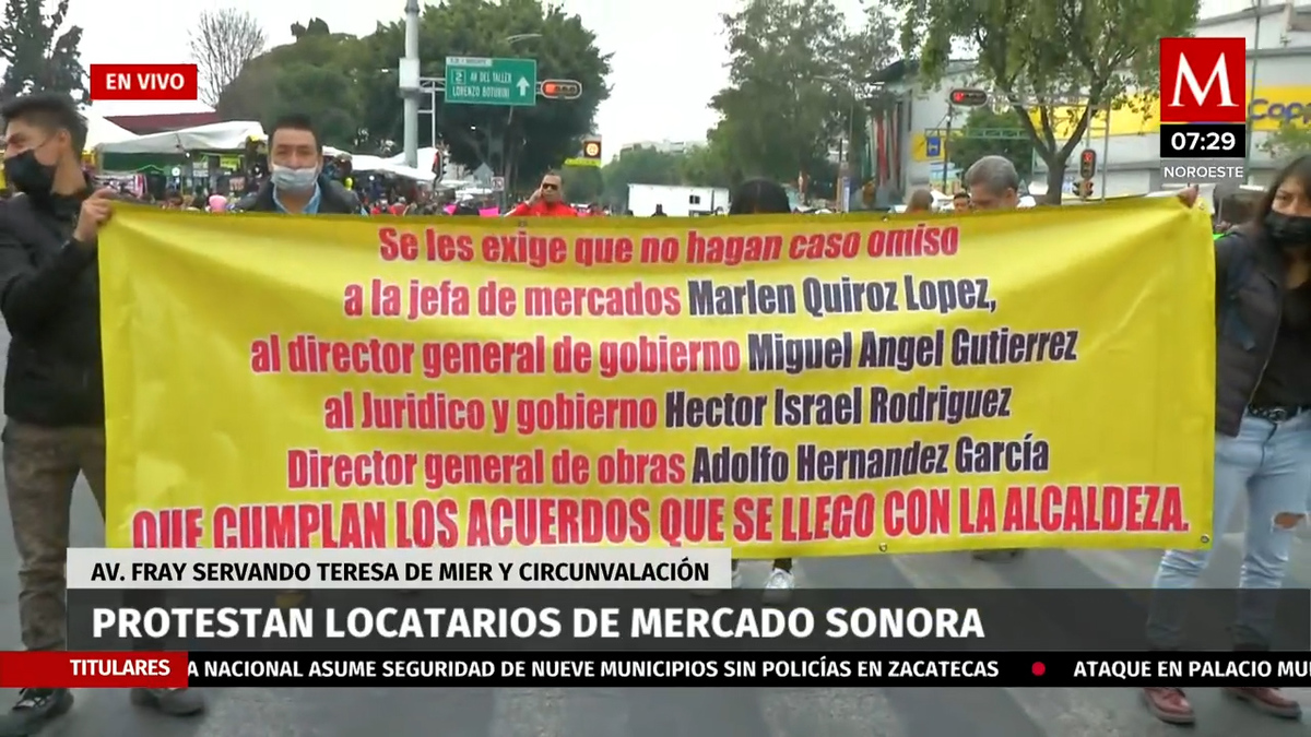 Protestan locatarios de Mercado de Sonora