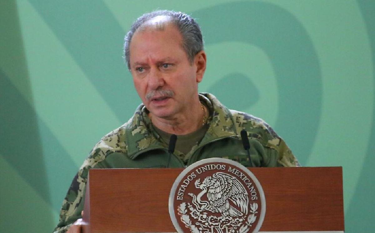 El secretario de Marina, José Rafael Ojeda Durán, durante la conferencia de hoy en Guanajuato. | Ariel Ojeda