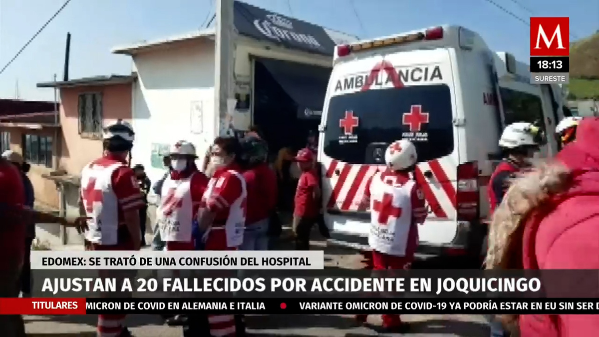 En Edomex, ajustan a 20 cifra de muertos por choque en Joquicingo