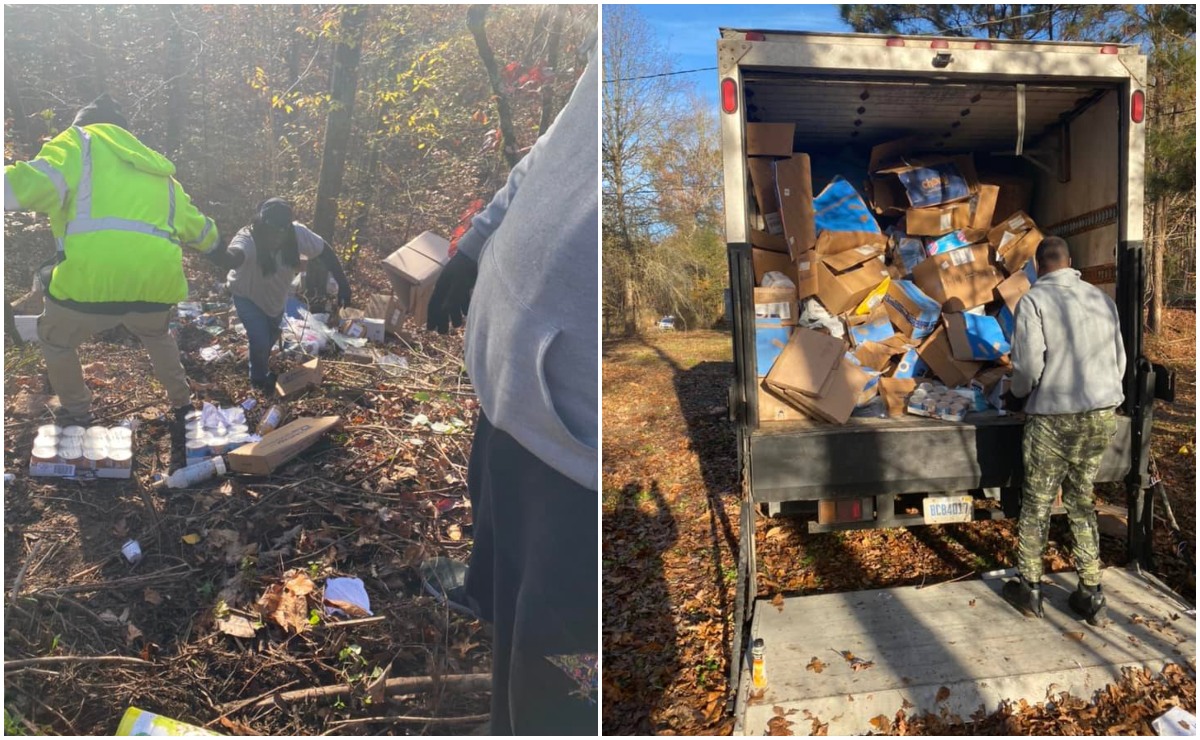 Los paquetes estaban esparcidos por la zona boscosa en Alabama. | Foto: Facebook Blount County Sheriff's Office