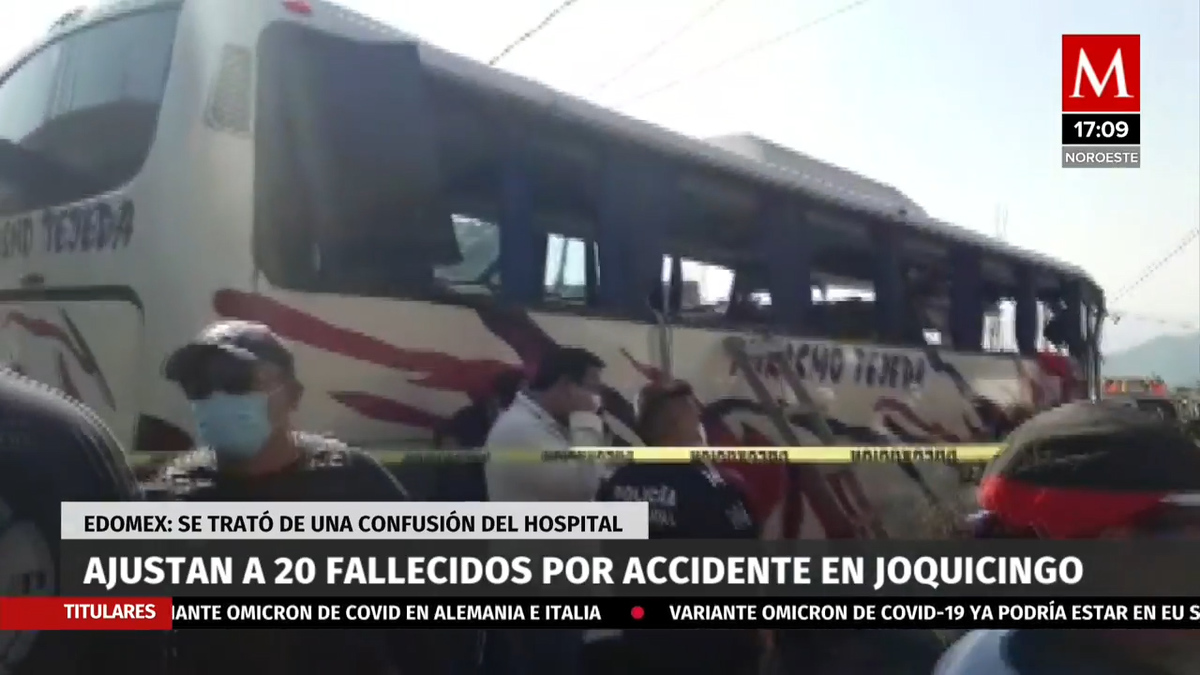 Reportan 20 fallecidos por accidente en Joquicingo