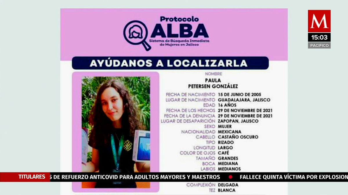 Paula Petersen: Activan Protocolo Alba por desaparición en Jalisco