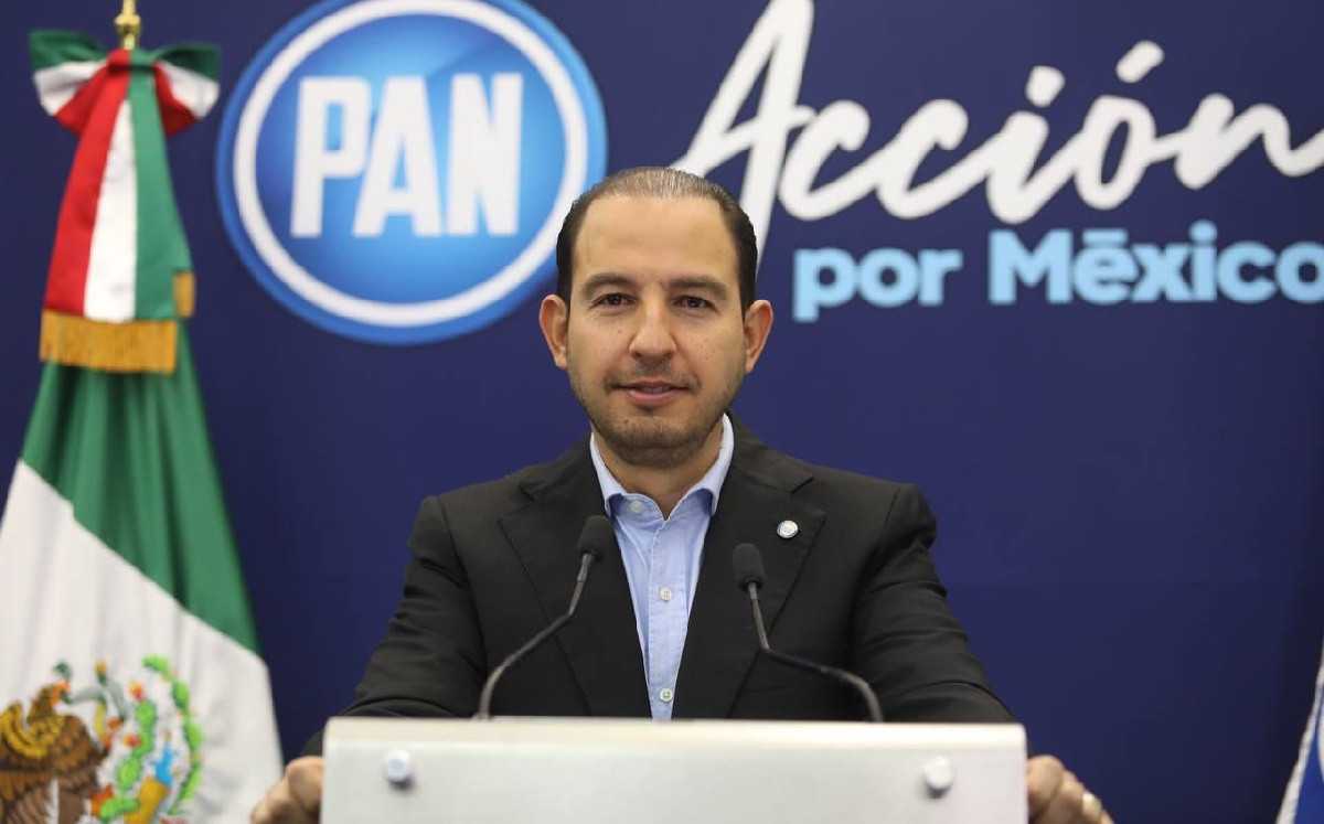 El presidente del Partido Acción Nacional (PAN), Marko Cortés, en una conferencia de prensa. | Especial