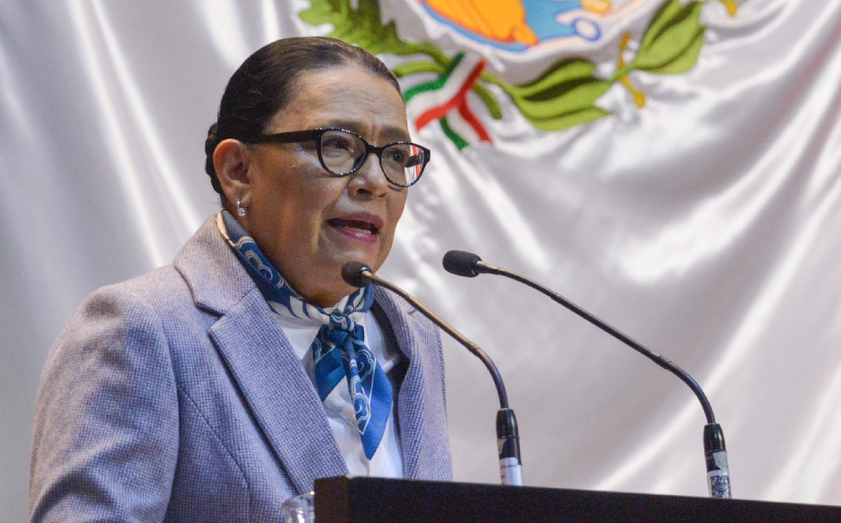 Rosa Icela Rodríguez, titular de la SSPC, durante una comparecencia de hoy. | Cuartoscuro