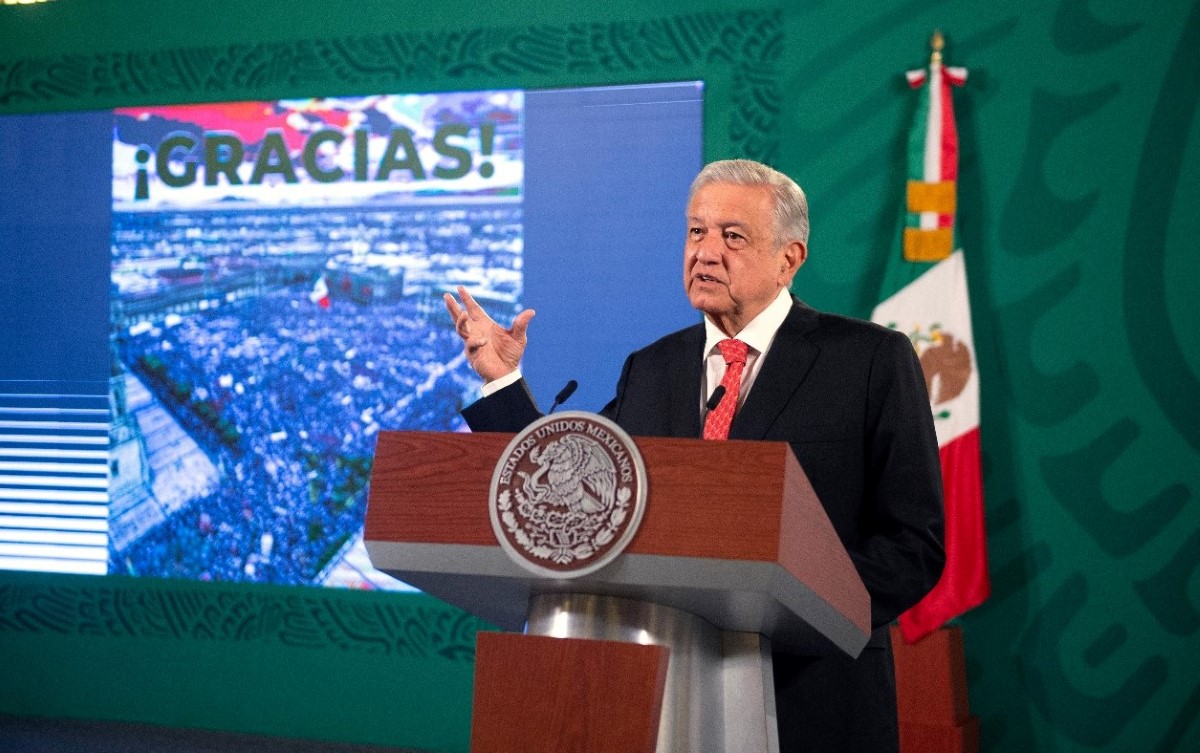 AMLO celebró el apoyo de sus simpatizantes por el mensaje en el Zócalo de CdMx. | Especial