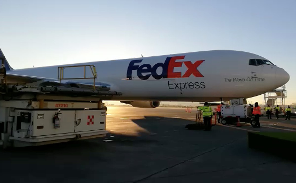 El cargamento arribó a las 7:20 horas en un avión tipo Boeing 767.