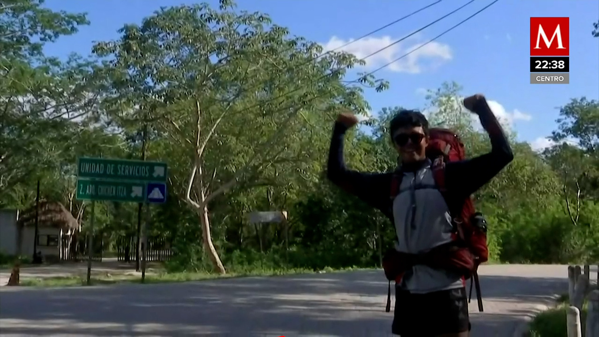 El mexicano Jonathan Montoya, busca recorrer el mundo caminando