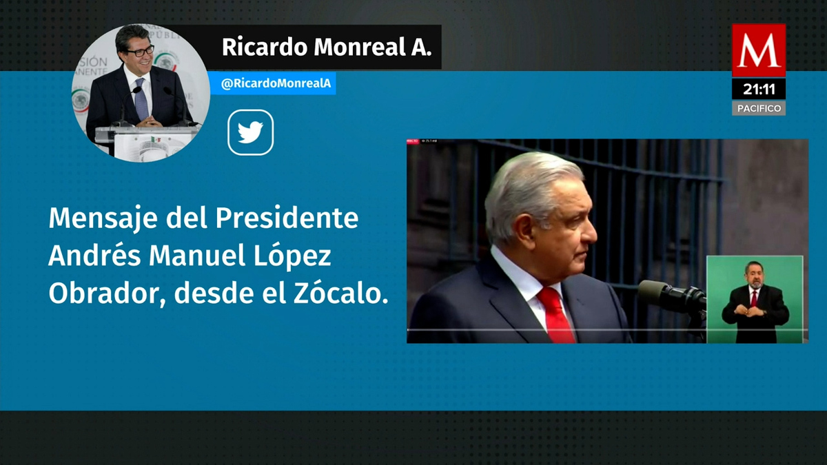 Ricardo Monreal cancela asistencia a mensaje de AMLO en el Zócalo