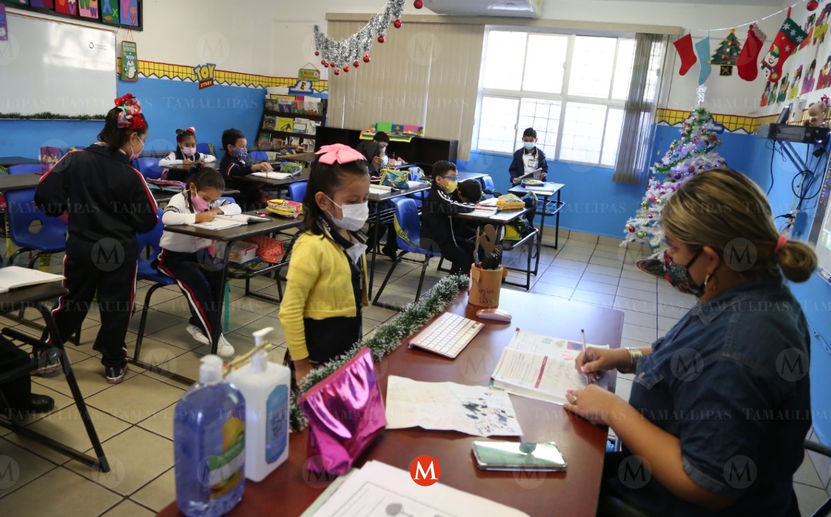 Clases presenciales en escuelas de Tampico. (Yazmín Sánchez)