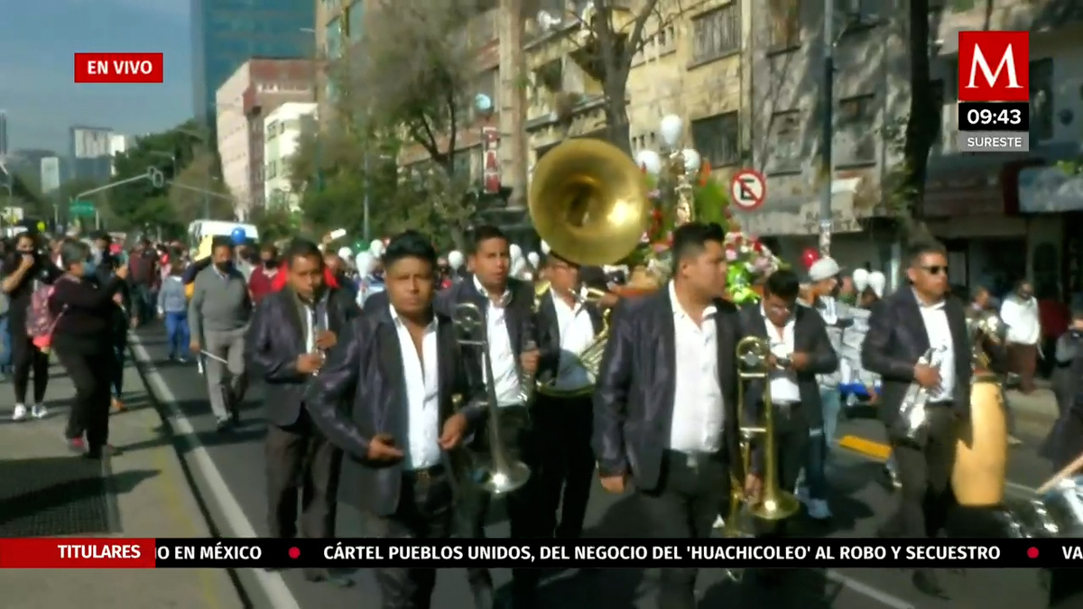 Peregrinación de policía capitalina en Alcaldía Cuauhtémoc