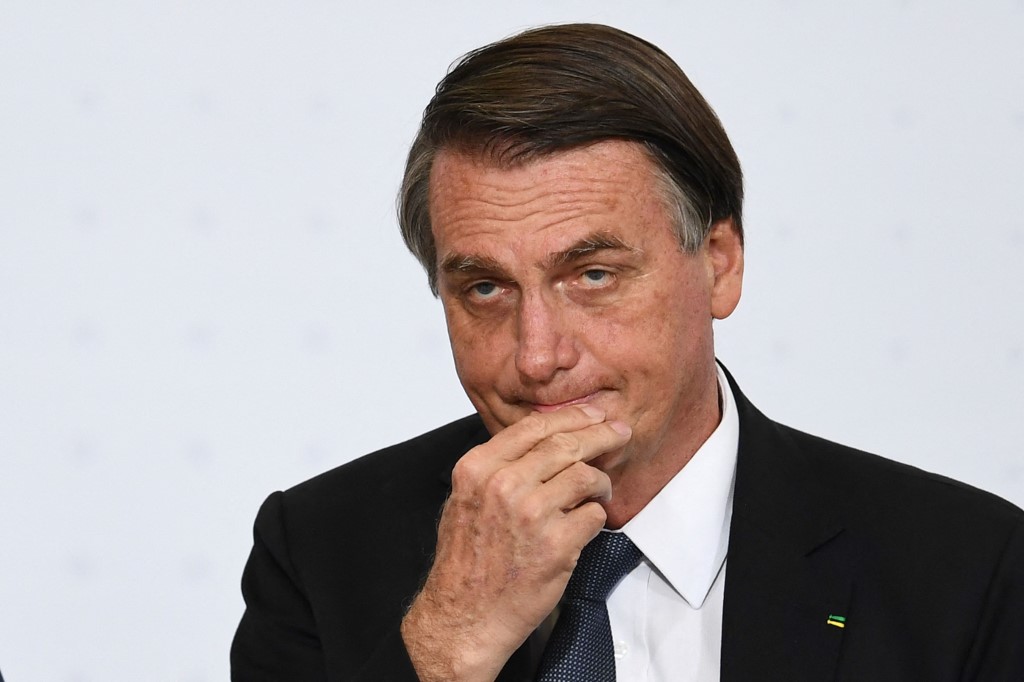 Jair Bolsonaro, presidente de Brasil, en conferencia de prensa. (AFP)