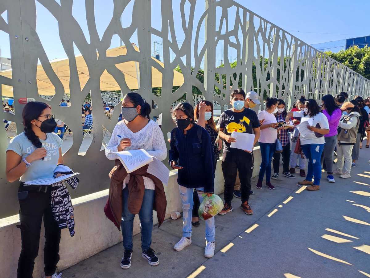 Jóvenes hacen largas filas en último día de vacunación covid | Melanie Torres