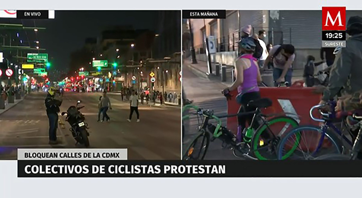 Bloquean calles de la CdMx, colectivos de ciclistas comiezan