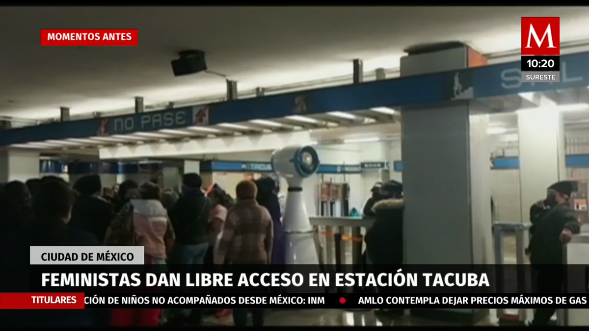 Feministas dan libre acceso en estación Tacuba