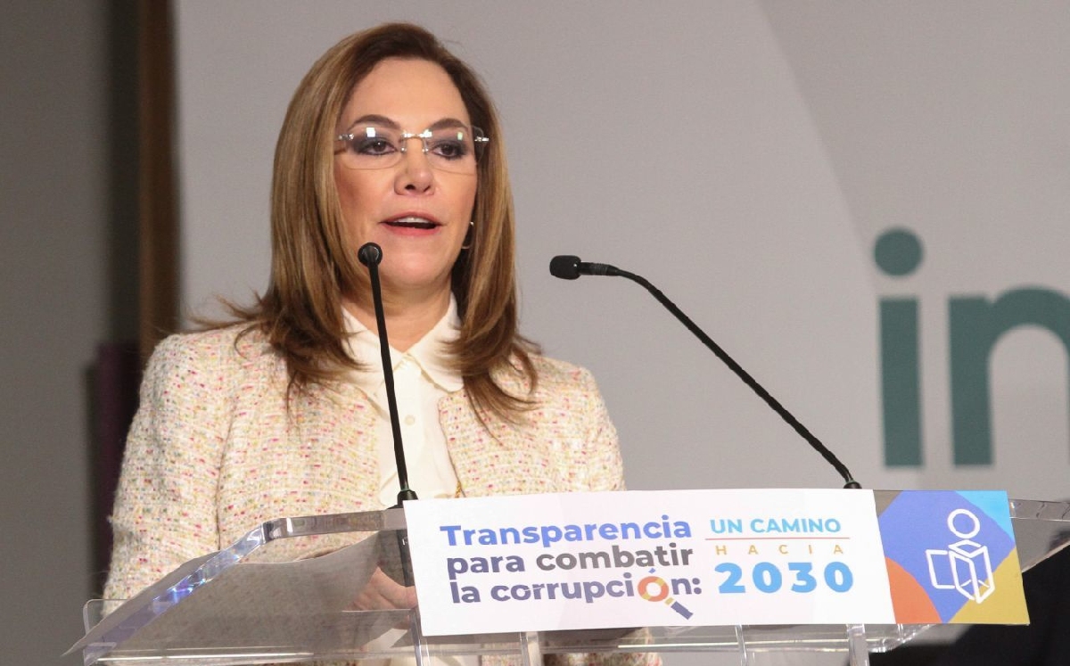 Blanca Lilia Ibarra, comisionada presidenta del INAI, durante la inauguración de un foro. | Cuartoscuro
