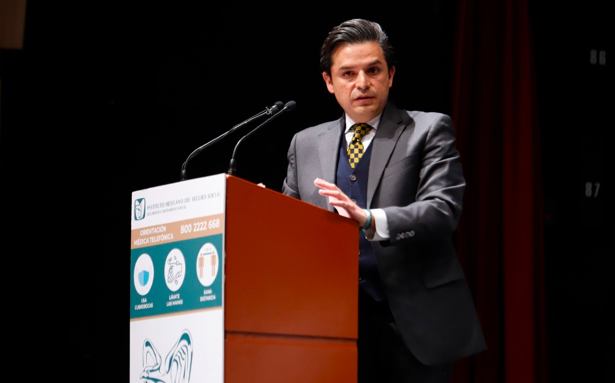 El director general del IMSS, Zoé Robledo, durante el evento de hoy. | Especial