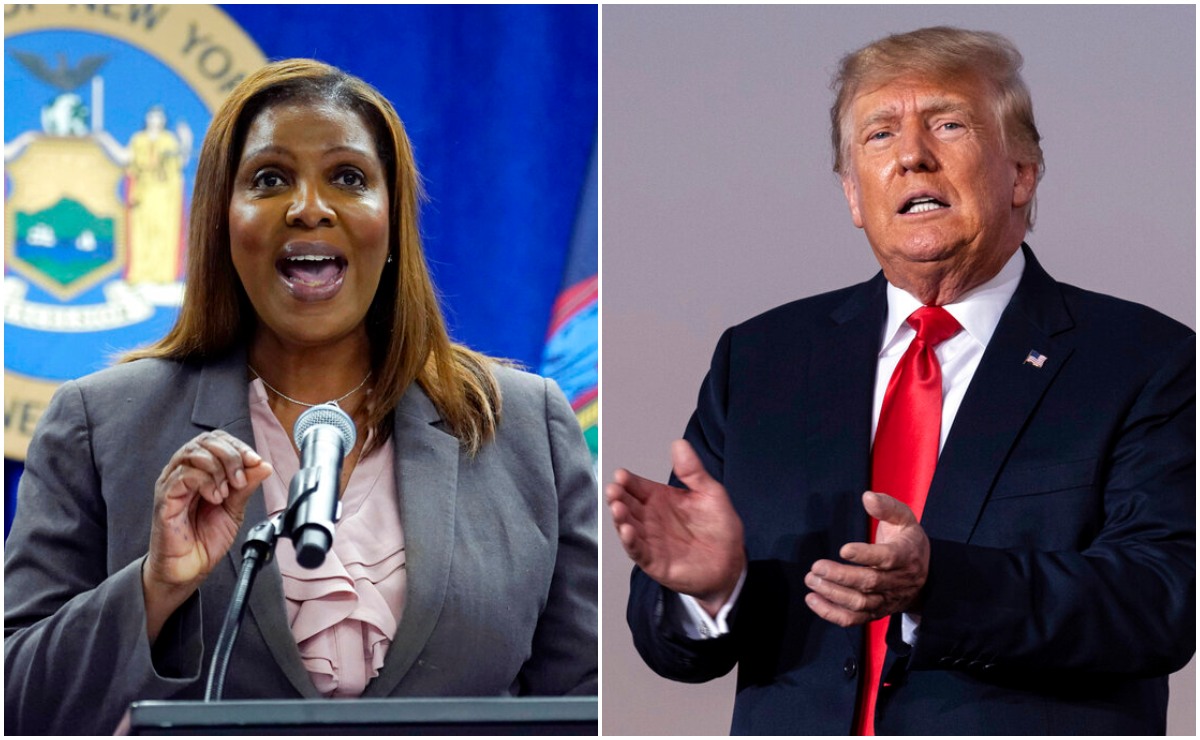 Letitia James, fiscal de Nueva York, y Donald Trump, ex presidente de Estados Unidos. | AP