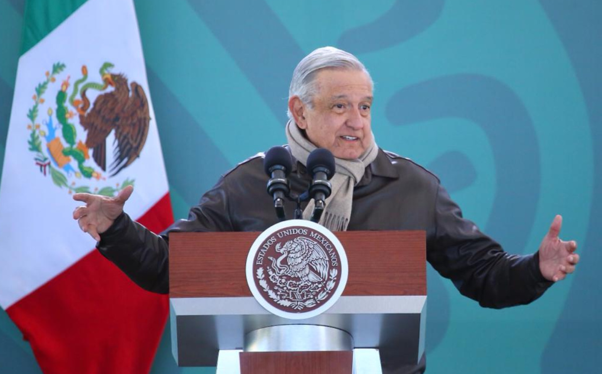 El presidente Andrés Manuel López Obrador en su conferencia matutina desde Chihuahua. Foto: Ariel Ojeda