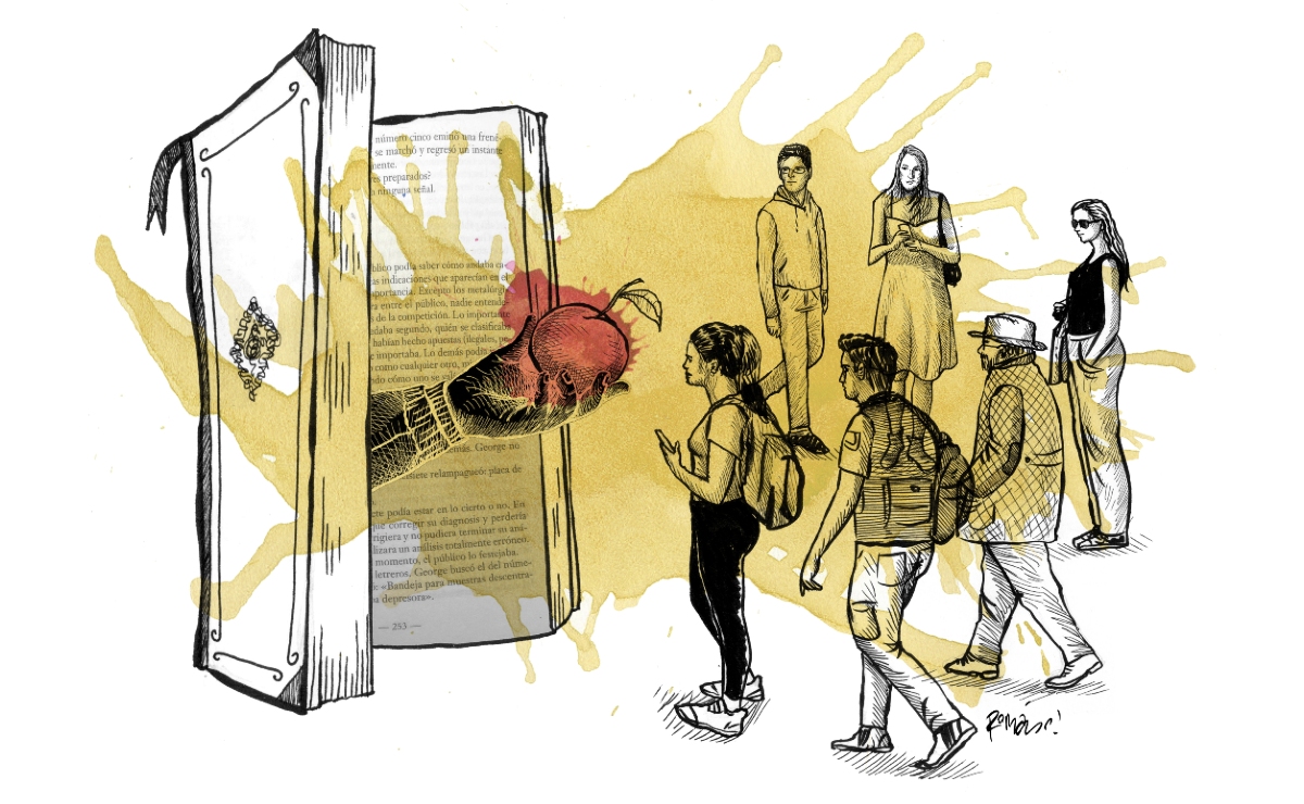 "Un halo de sospecha envuelve a quienes se aventuran en las perniciosas páginas de los libros". (Ilustración: Román)
