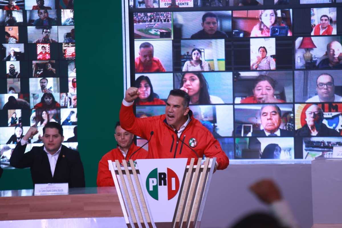 Alejandro Moreno, dirigente nacional del PRI durante la asamblea nacional del partido. (Juan Carlos Bautista)