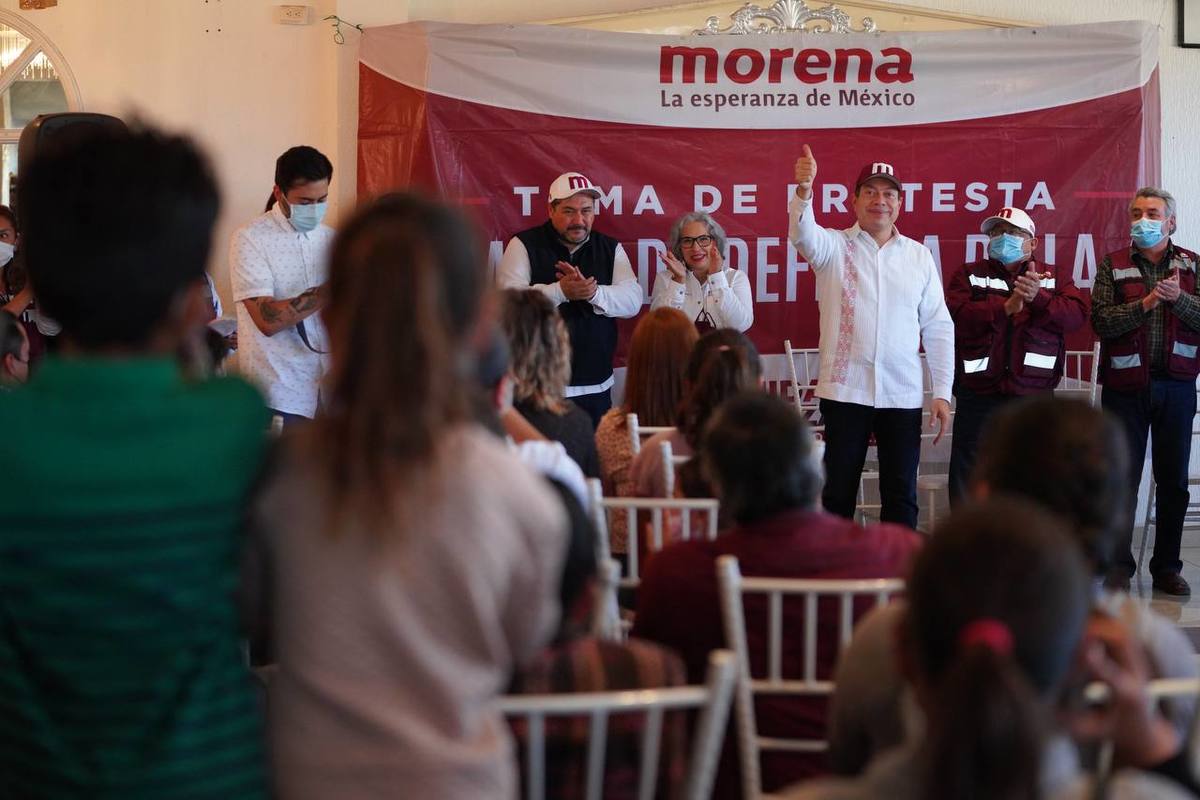 Mario Delgado en San Lus Potosí. (Twitter)